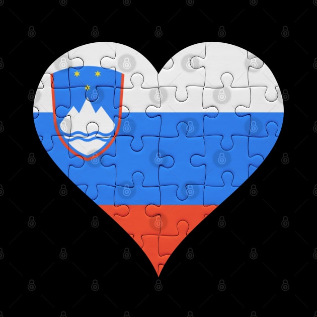 Slovenian Jigsaw Puzzle Heart Design - Gift for Slovenian With Slovenia Roots by Country Flags