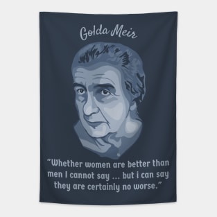 Golda Meir Portrait and Quote Tapestry