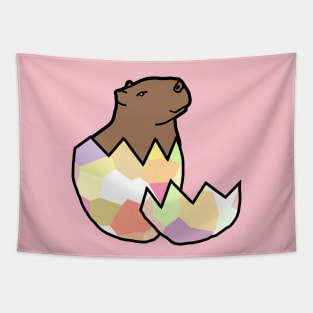 Capybara Hatching from Easter Egg Tapestry