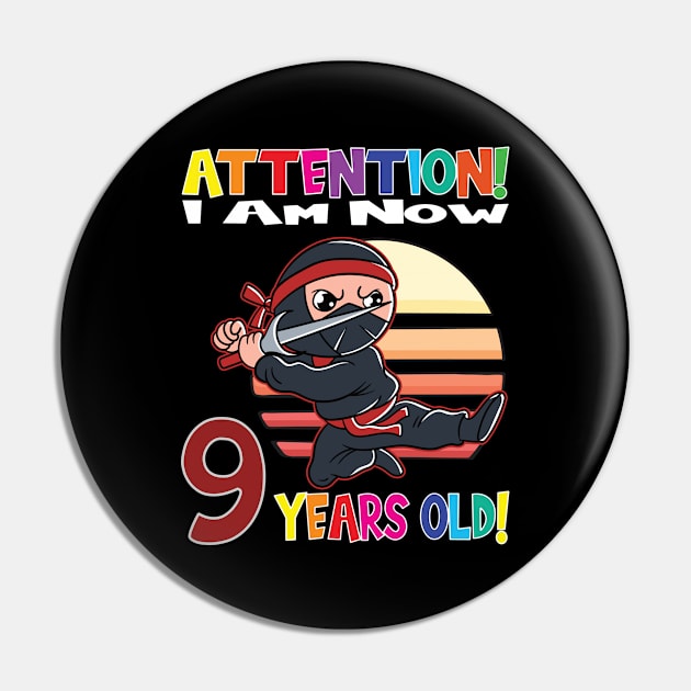 Ninja Boy Birthday I Am Now 9 Years Old Pin by MzumO