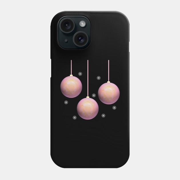 Pink Christmas Tree Balls Phone Case by OksBPrint