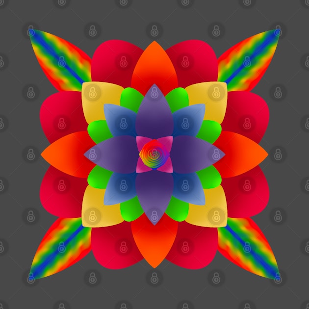 Psychedelic Rainbow Flower by CreativeSpace