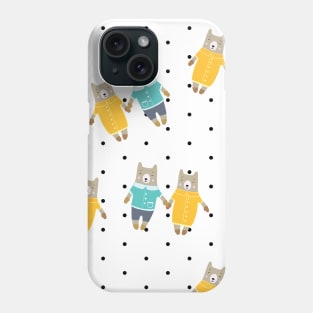 Cute pair of happy bears Phone Case