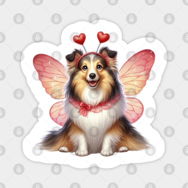 Valentine Fairy Shetland Sheepdog Magnet by Chromatic Fusion Studio