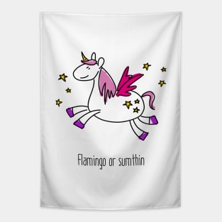 Pink Flamingo Unicorn Horse Or Something Tapestry