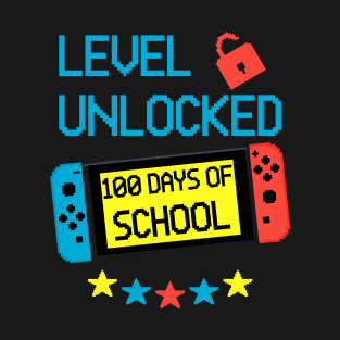 100 Days Of School Unlocked Gamer Video Games T-Shirt