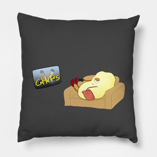 Couch potato Pillow by shackledlettuce