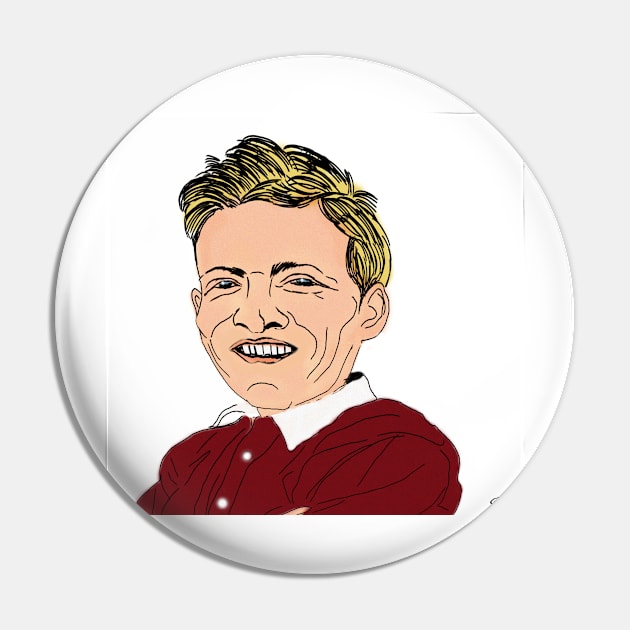 Willie Bauld; Hearts Cartoon Caricature Pin by grantwilson