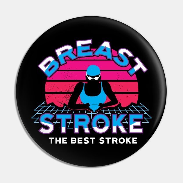 Girls Retro Breaststroke Fan 2 Girls Swim Gift Pin by atomguy