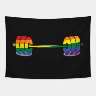 Pride Rainbow Barbell Tapestry