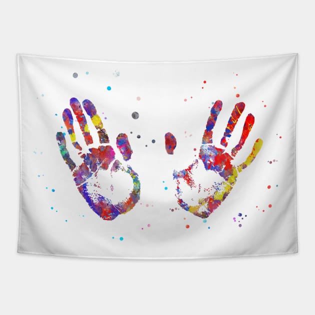 Handprint Tapestry by RosaliArt