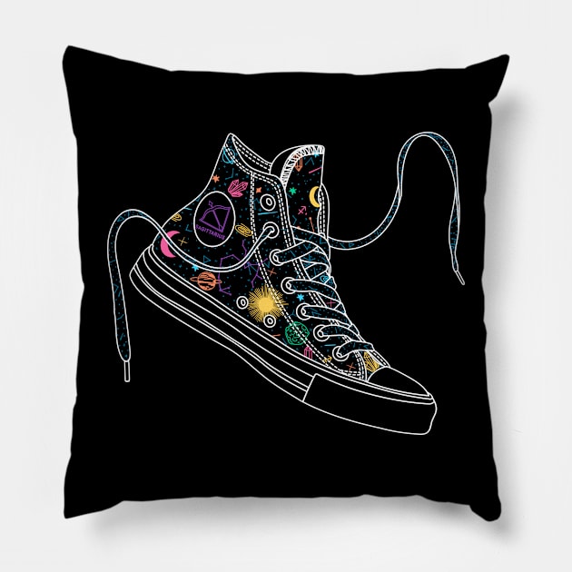 Sagittarius high tops - Pastel &amp; black Pillow by MickeyEdwards