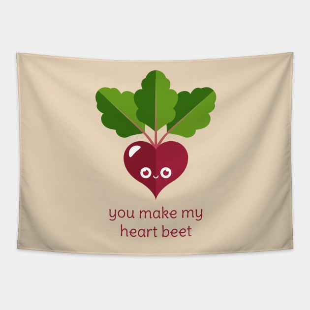 You Make My Heart Beet Tapestry by slugbunny