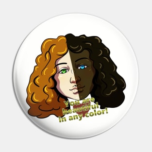 Black and white people Pin