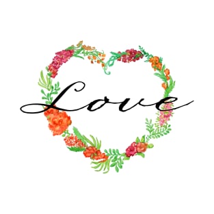 Love Flower Wreath T-Shirt