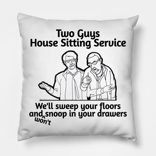 Two Guys Pillow by Fun Tyme Designs