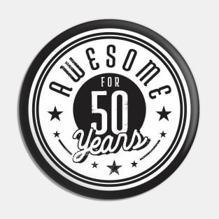 Vintage Awesome for 50 Years // Retro 50th Birthday Celebration W Pin