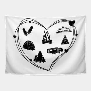 Camping Lover Custom Family Camping | Adventure Vacations | Heart Graphic Tapestry