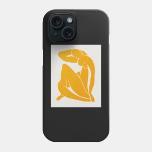 Blue nude, Yellow, Henri Matisse abstract art Phone Case