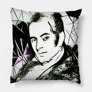 Washington Irving Balck and White Portrait | Washington Irving Artwork 4 Pillow