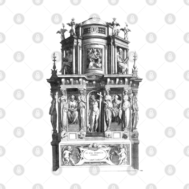 Baroque altar of Christian sculptures by Marccelus