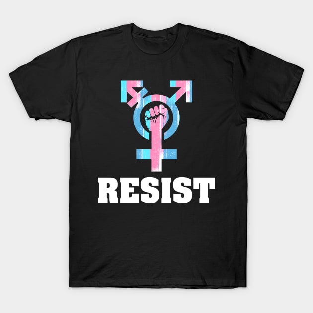Resist with Transgender Symbol - Transgender - T-Shirt | TeePublic