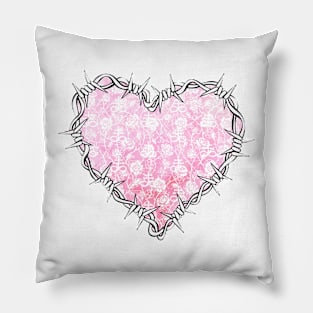 I heart Satan ( blush pink ) Pillow