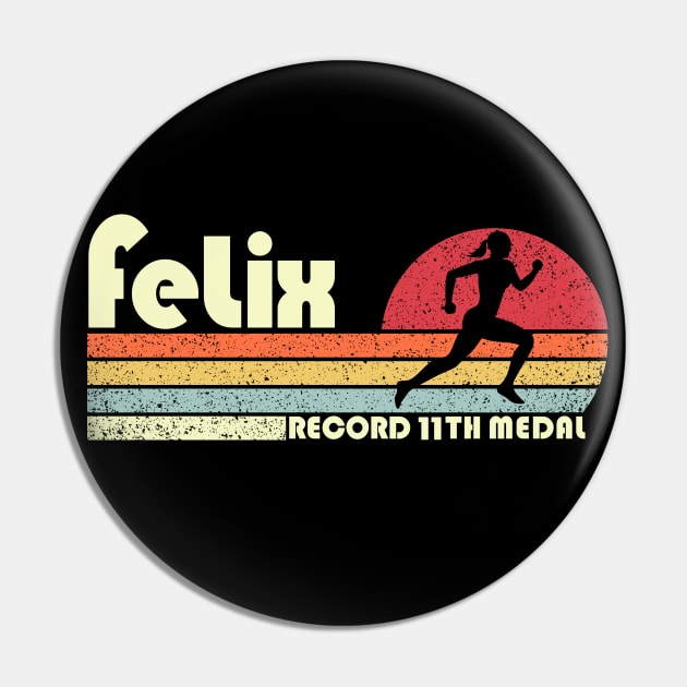 Vintage Allyson US Track And Field Felix Historic Record 11th Medal Pin by justiceberate