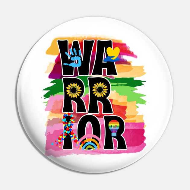 The warrior autism awareness Pin by TaansCreation 