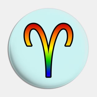 Aries Rainbow Pride Symbol Pin