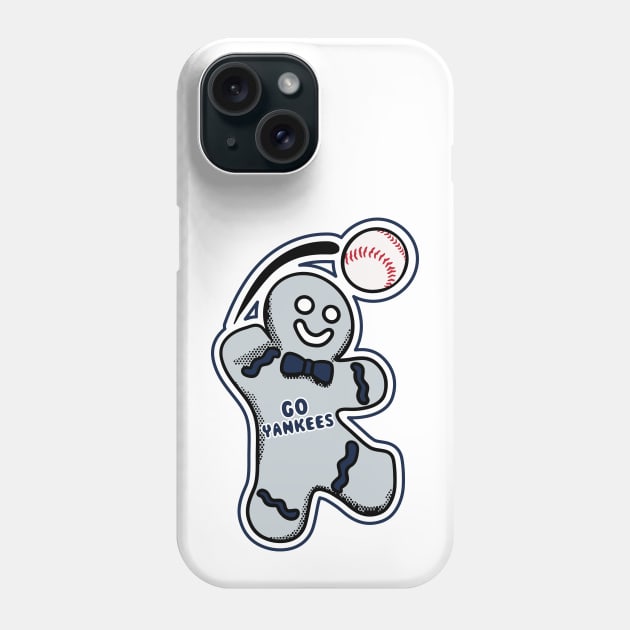 New York Yankees Gingerbread Man Phone Case by Rad Love