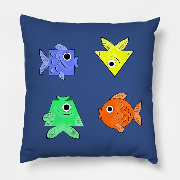 Colorful fish pattern Pillow by MariRiUA