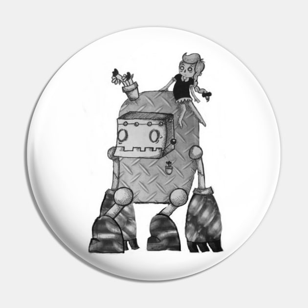 Robot Friend Pin by Lenamariebis