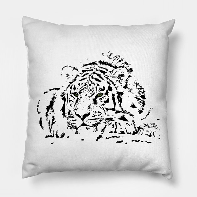 Wildlife - Tiger Pillow by jennlie