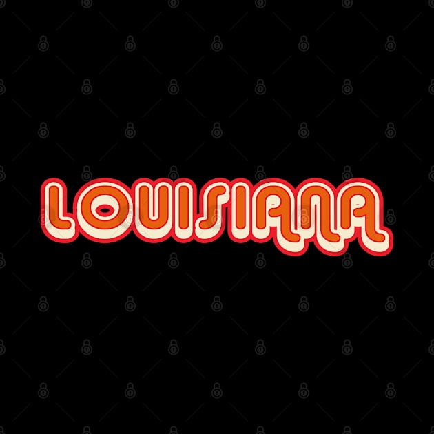 Louisiana retro 1970s vintage graphic with shadow by Webdango