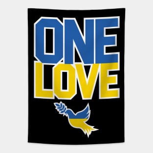 ONE LOVE PEACE UKRAINE Tapestry