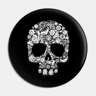 Flower Skull Calavera Pin