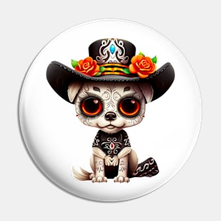 Dia de los Muertos Dog #2 Pin