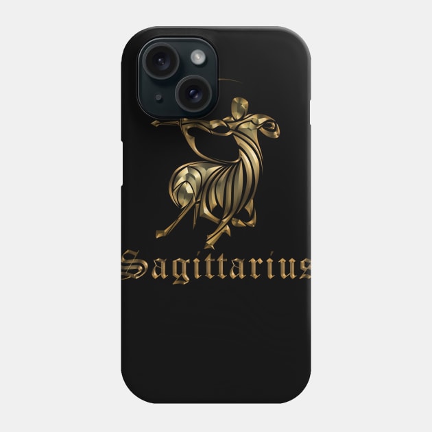 sagittarius zodiac gold edition Phone Case by INDONESIA68