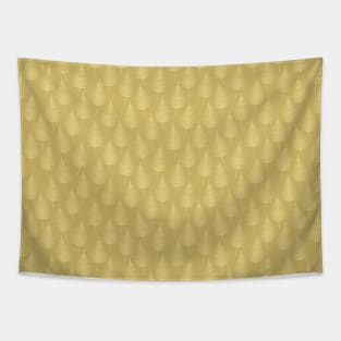 Gold colored Tropical Leaves Pattern Tapestry