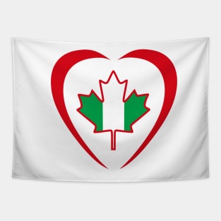 Canadian Nigerian Multinational Patriot Flag (Heart) Tapestry