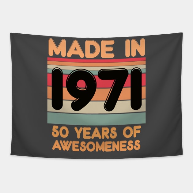 Made In 1971 Tapestry by kiwodesign