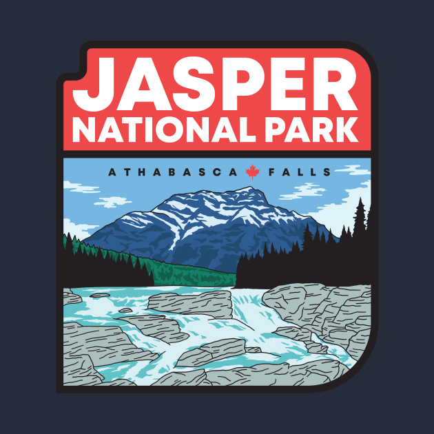 Jasper National Park - Athabasca Falls by Whimzy Arts