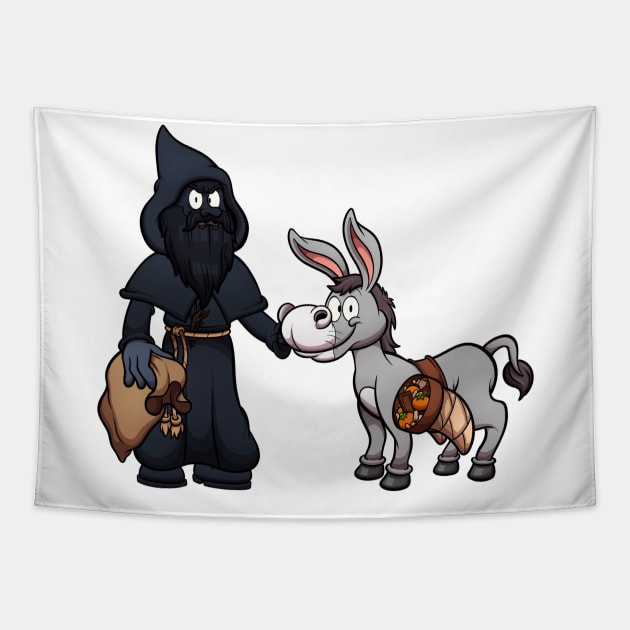 Knecht Ruprecht With Donkey Tapestry by TheMaskedTooner