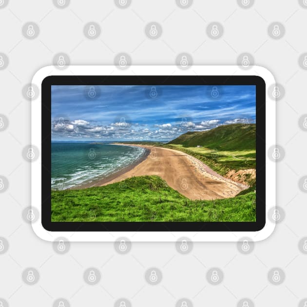 Rhossili Bay On The Gower Peninsula South Wales Magnet by IanWL