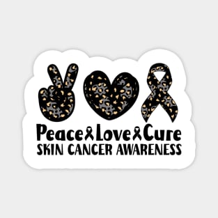 Peace Love Cure Skin Cancer Awareness Magnet