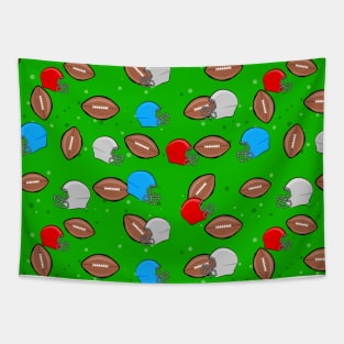 American Football - Helmet & Ball - Seamless Pattern Tapestry