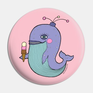 Whale eating ice cream Pin