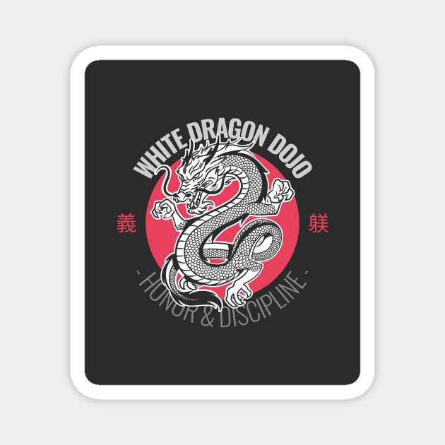 White Dragon Dojo Magnet by AladdinHub