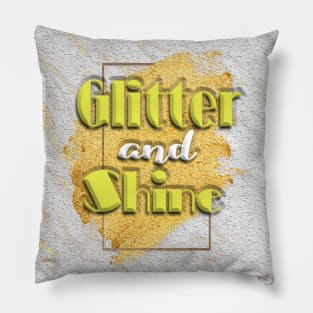 Glitter and shine yellow white cool Pillow